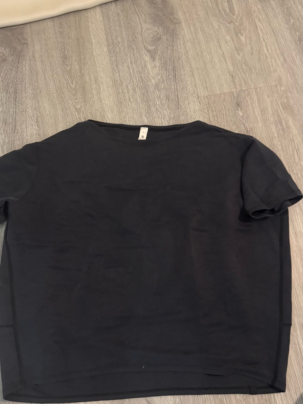 Black Short Sleeve Back in Action Tee